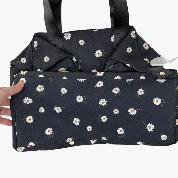 Alice + Olivia by Stacey Bendet Black Floral Canvas Weekender Bag - Picture 8 of 8